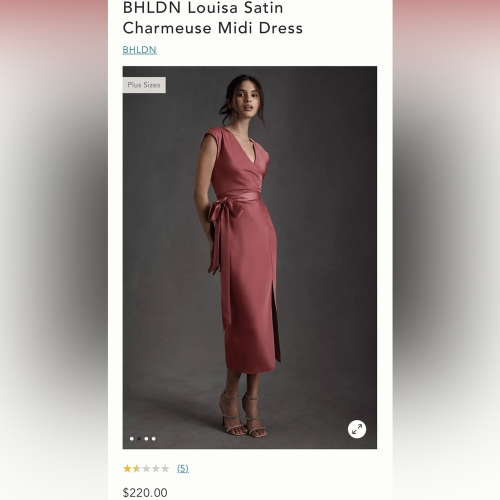 Bhldn Louisa dress in color cinnamon size 4